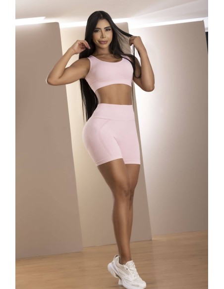 conjunto corto deportivo pitbull rosa delantera dcs1005
