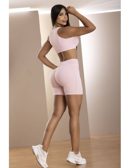 conjunto corto deportivo pitbull rosa trasera dcs1005