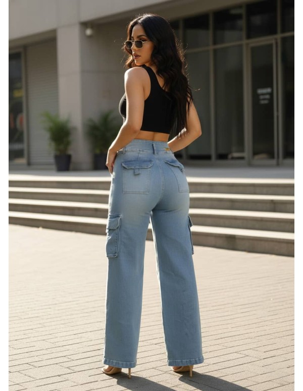 pantalon colombiano pitbull bota campana azul trasera pc7717