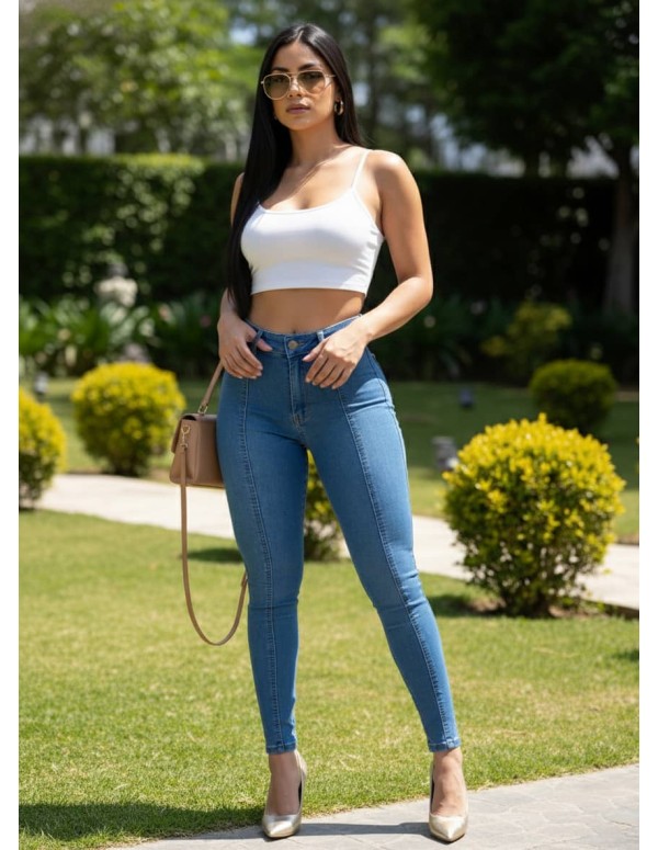 pantalon colombiano con faja pitbull azul delantera ptf7721