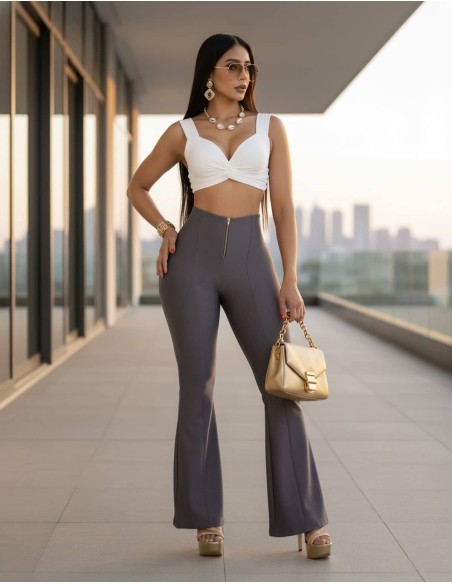 pantalon push up reductor y moldeador delantera gris jpb3182