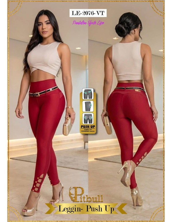 leggin con faja vino tinto le2076